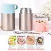 Water Bottles 600Ml Stainless Steel Vacuum Bottle Food Jar Braised Beaker Thermal Stew Pot Insulation Soup Thermoses With Portable Folding