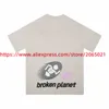 BROKEN PLANET Puff Print COSMIC SPEED T Shirt Men Women Blue Apricot Casual Top Tees T-shirt Tops 240420