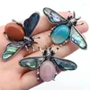 Brooches 12pcs/lot Animal Brooch Pins For Women Natural Stone Pendant Bee Pin Jewelry Wedding Party Wholesales