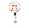 Cute Key Rings Nurse Crystal Rhinestone Medical Badge Reel Doctor ID Holder Retractable For Decoration5716925