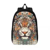 Ryggsäck tiger duk ryggsäckar mandala djur estetiska väska grundskola mjuka väskor