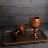 Mugs Unique Design Wine Cups Jujube Wooden Medieval Gothic Goblet Five-Pointed Star Pattern Table Home Decoration Bar Gift