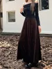 Skirts Alien Kitty 2024 Autumn Velvet Chic Maxi Women Solid Loose Elegant Vintage Casual Daily Office Lady Work Wear