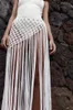 Beachapche Hand Crochet Tassel Maxi юбки женская мода сексуальная боковая сторона высокая сплита вязаные вязаные покрытия на Лонг -Бич. Обычные 240408