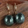 Bengelen oorbellen 16 mm pauwblauwe schaal parel earring ms cadeau zilver formele stek aangepaste hoepel minimalistische casual handgemaakte kunst