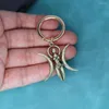 Keychains Nedar Triple Moon Goddess Key Chain Pendant Spiral Fertility Keyring Pagan Wiccan Jewelry Witch Keychain For Men Women