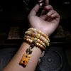 Strand Natural Yak Bone Multi-Treasure Bouddha Beads Bracelet Men et Femme 108 pièces