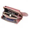 Axelväskor 2024 Kvinnor Purses crossbody läderväska för telefonkortshållare Kvinnor plånbok handväska Kvinna koppling rosa
