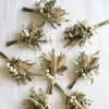 Dekorativa blommor 6 st/set mini torkade pampas svansar bukett boho bröllop arrangemang bordsdekoration brevlåda gåva corsage