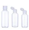 50pcs 10 30 50 60 100 ml Pack de plastique transparent vide bouteille d'eau à aquarement en cristal clair CONTAGNEMENTS CAP TOP TOP T208995168