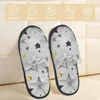 Slippers Winter Slipper Woman Man Fashion Fluffy Warm Black White And Golden Stars House Funny Shoes