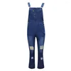 Women's Jeans Washed Denim Bib Overalls Ripped Jumpsuits Ladies Trousers Casual Streetwear For Woman Ropa De Mujer