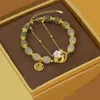 Chain Fashion Exquisite Rabbit Flower Beaded Bracelet Lucky Sweet Trend Light Luxury Double Layer Bangle For Women Jewelry Accessories Y240420