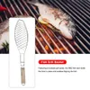 Barbecue Fish Grill Basket Stainless Steel Wired with Wooden Handle BBQ Outdoor Kitchen Tools Portable Grilling Cookware 240415