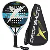 Raqueta de tenis Padel con bolsa de cubierta Raqueta de fibra de carbono Eva Enseñar Raquetas de goma Palabra de paleta 240419