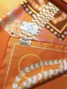 الربيع والصيف حرير H Disclf Designer Twill Silk Silk Dancf Orange Color Saddle Pattern Top Brand H Letter Square Squar