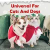 Dog Apparel Christmas Pet Cloak Warm Thickening Creative Cat Clothes With Hat Red Festive For Small Medium Pets Celebrate Festival