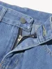 Dames jeans dames 2024 zomer mode elegant kanten stiksel hoge taille rechtdoor alle match lange blauwe denim broek