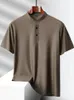 Plus Size 8xl 7xl Summer High-End Ice Silk Short-Sleeved T-Shirt Mens Polo Shirt Collar Solid Color Quick Dry Polos 240420