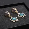 Boucles d'oreilles Stud Kuziduocai Bijoux de mode Bohe ethnique ne se décolorera pas Géométrie de l'étoile mate de cristal pour les femmes Brincos E-771