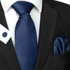 Бабочка галстуки 30 стиль цвета твердый полиэстер для мужчин карманные квадратные запонки Подарок свадебные аксессуары для вечеринки 8 см набор галстука бесплатно шиппин