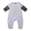 Babys nouveau-nés Rompers Girls and Boy à manches longues Bras de fleurs de fleur de printemps Coton Coton Marque Lettre imprime