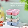 Dinnerware 4 Compartment Snack Box Reusable Side Dish With Lid Fruit Refrigerator Fresh Storage Containers Kitchen Tool Children Lunch