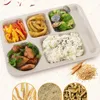 Plates Dinner Divided Lunch Plate Control 5 Compartments Tray Tableware Dish Diet Picnic Container