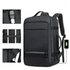 バックパックファッションメン防水ラップトップバックパックビジネス大容量旅行外部USBショートセクションブックバッグ