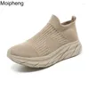 أحذية غير رسمية Moipheng Socks أحذية رياضية تنفس الرياضة عالية الأعلى يركض الوردي ل Zapatos de Mujer