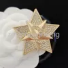 Street Brand Women Girls Star Designer Brooch 18K Gold Crystal Letter Pins Broche Pearl Brooches Party Gift Lapel Pin Fashion Birthday Gifts Jewelry