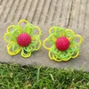 Pendientes de tachuelas Dama Daisy con cuentas hechas a mano para mujeres Accesorios de vacaciones de flores tejidas de personalidad exagerada