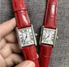 Zakelijke trend Hoogend kleurrijke lederen band horloges 28 mm dames kwarts batterijbeweging ijsje uit goed uitziende klok dames elegante roségoud zilveren horloge geschenken