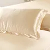 2 pezzi di seta cuscino cuscino cuscino cuscino setoso puscino di bellezza di bellezza cuscino comodo cuscino comodo decorazione per la casa 240410