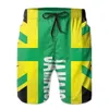 Мужские 3D Printed Ямайский флаг флаг купания Swim Trunks Fashion Лето Ямайк пляжный серф Шорты быстрые спортивные спортзал короткие брюки 240417