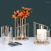 Bougeoirs porte-mariage européen Pilier transparent en métal verre vintage candele décor de maison grandes bougies de cire