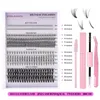 Fluffy Cluster Lashes 404 Pcs DIY Segmented Eyelashes Extension Kit with Bond & Seal Tweezers Thick Natural Individual Eyelashes Reusable Grafted Lashes DHL