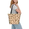 Sacchi per la spesa di moda carina capybaras tote bag riutilizzabile in tela animale alimentari shopper spalla