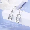 Kolczyki stadnorskie 925 Sterling Silver Shine Cubic Zirkonia Rectangle Ladies Tassel Hurtowa biżuteria dla kobiet bez fade studenci