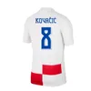 Croatie Soccer Jersey 2024 Euro Cup New Croatie National Team 24 25 Kit Kit Kid Kid Kid Kid Ret Home White Away Blue Men Uniforme modrique Kovacic Pasalic Perisic