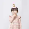 Bandanas 1PC Baby's Birthday Hat Po Props Hårtillbehör med glitter (rosa ett år gammal)