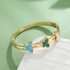 Bangle Fashion Gold Plated Manschett Butterfly Charm Bangles Luxury Women Female Party Wedding Ol Jewelry Gift