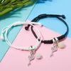 Ketting 2pcs lichtgevende vlinder paar armband voor minnaar sterren hart regenboog hanger gevlochten armbanden gloed in de donkere feestjuwelen y240420