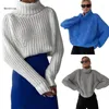 Kobiety damskie B36D Women Turtleeck SWEATK DŁEDNY SKONTOWY Casual Pullover Zagraniczne Skoczki Uprawy