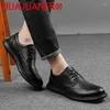 Scarpe casual vera in pelle d'affari formali formali uomini di lusso maschi di mucca di alta qualità oxfords da uomo grande dimensione