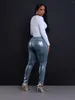 Женские джинсы Мода Металлик с высокой талией джинсовые брюки Женские сексуальные ночные клуб панк растягивает тошная брюки весенняя уличная одежда повседневная
