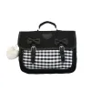Borse in stile giapponese Studenti borse scolastiche griglia a scacchiera jk messenger borse spalla valigetta puma dolce donna teenage borsetto casual