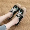Casual schoenen Spring Fisherman's for Women 2024 Ethnic Style Borduured One Step Zapatos de Mujer