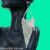 Dangle Ohrringe Mode glänzende Kristall -Strass -Strass -Frauen -Langwurzeln