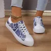 Casual Shoes Women's Lace Women Designer Flats Tryck Loafers Classic Espadrilles för plus storlek 42